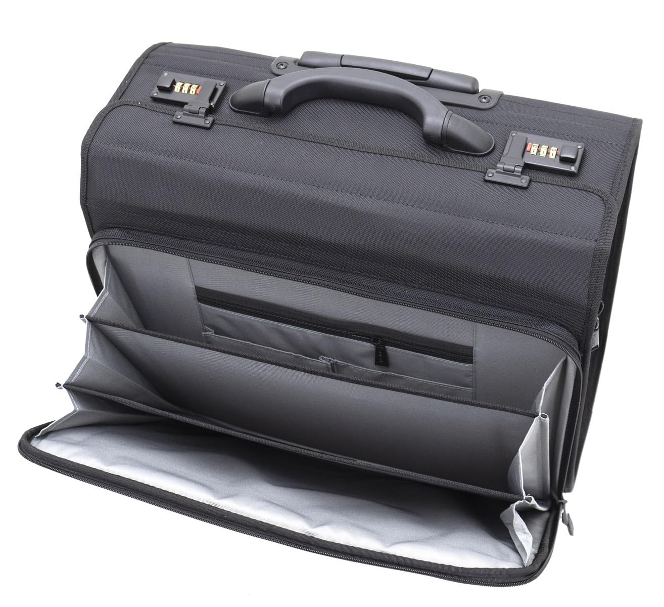 Pilotenkoffer Aktenkoffer Unisex Lehrerkoffer Trolley 47 cm Schwarz