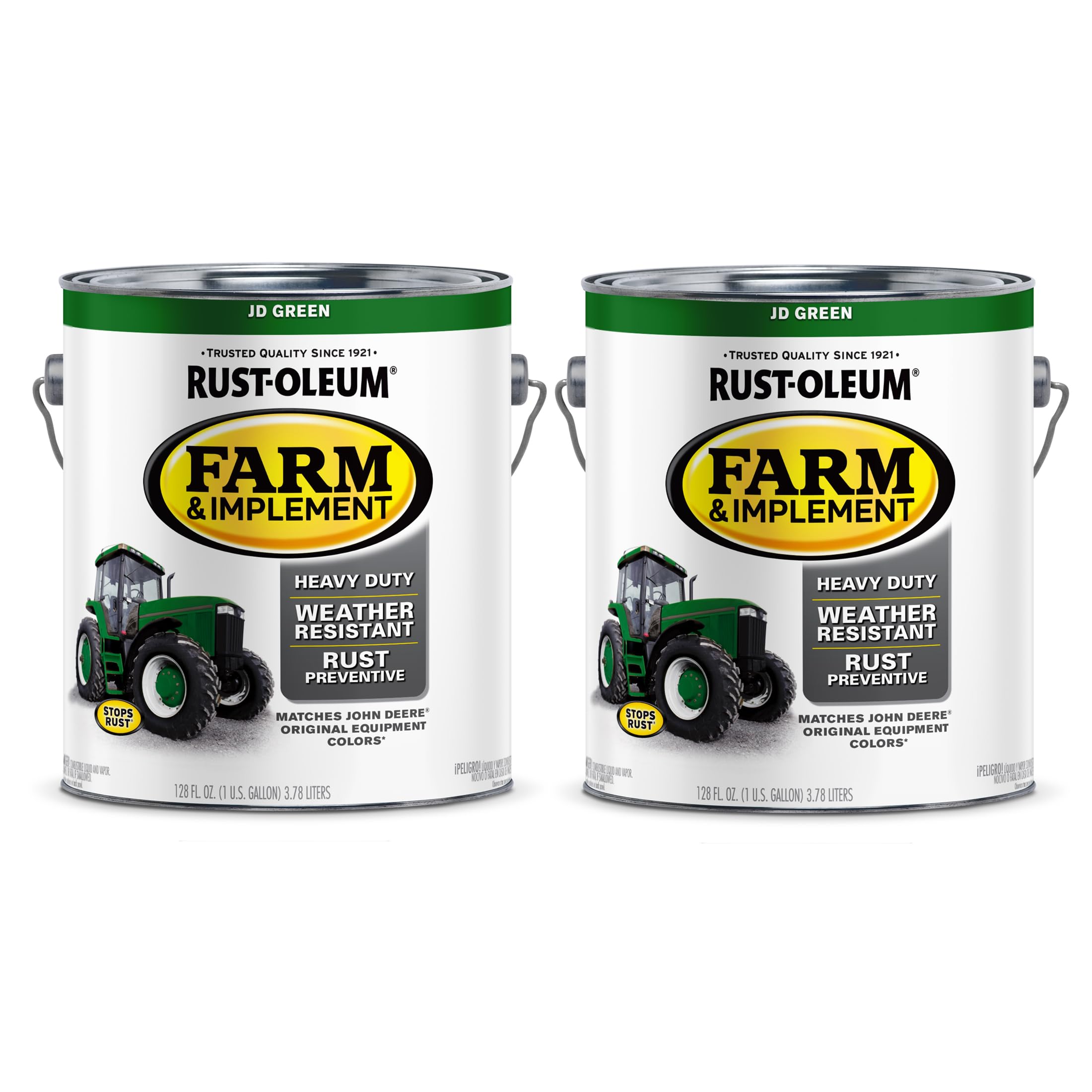 Rust-Oleum 280170-2PK Farm &amp; Implement Enamel Paint, Gallon, JD Green, 2 Pack