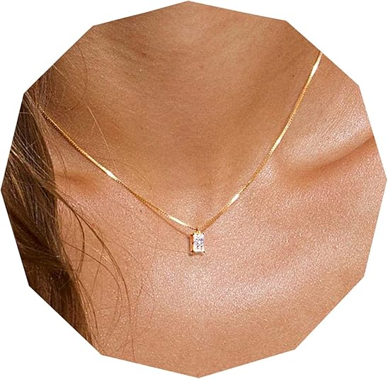 IOYYIO Waterproof 14K Real gold plated necklace with (Real