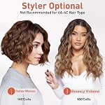 TANSHINE Vaisseau de cheveux,2 Barrel Ceramic Rovy Wave Curling fer,1.25 Inch Ionic Deep Waver Curler avec double tension, protection anti-calcaire pour les vagues de plage, baguette de curling de temp réglable, blanc