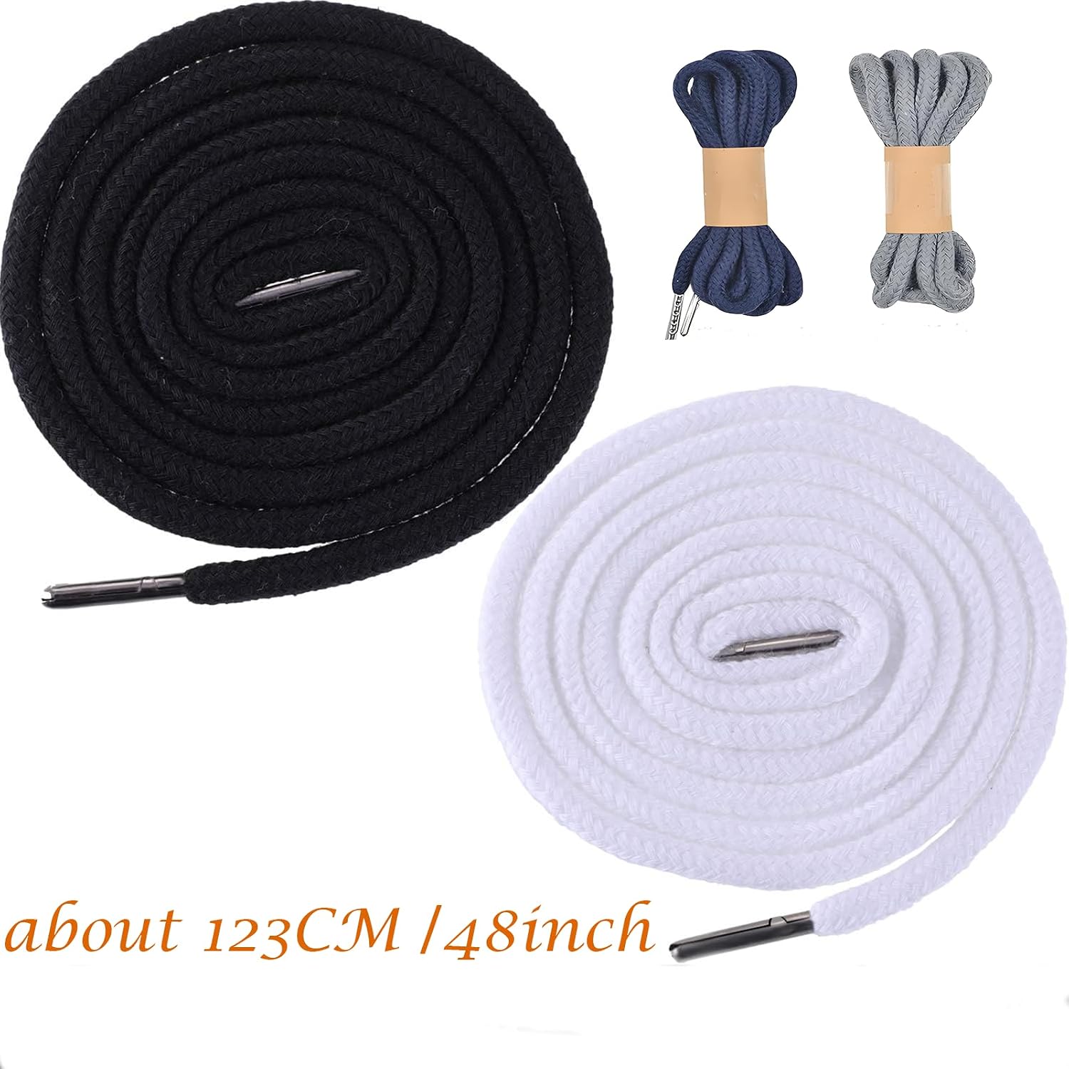 4 Pcs 53'' Drawstring Cords Replacement Drawstrings in 4 Colors facor,with 3 Style Easy Threaders for Sweatpants Shorts Pants Jackets Coats Hoodies