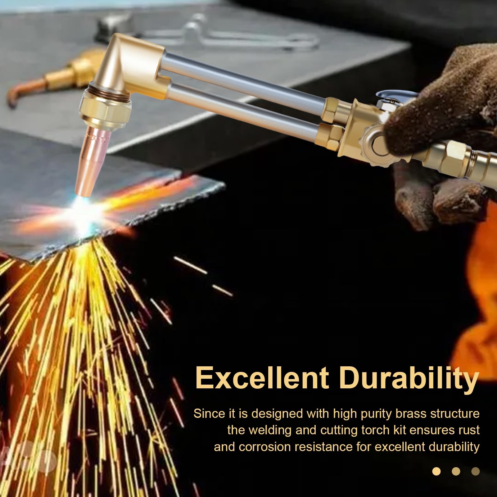 Kit de soplete de corte para soldadura, tubo de gas y corte de metal, reguladores de oxígeno y acetileno, calibre transparente con juego completo para reparación de tuberías de hierro, acero y cobre