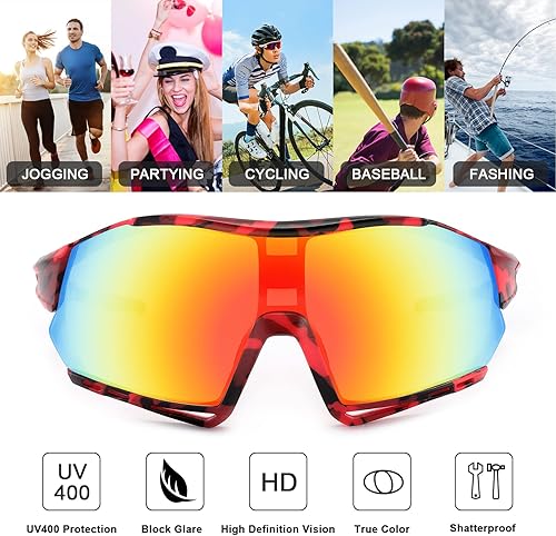 Miniatura 6 de Karsaer Vision - Gafas de sol deportivas para ciclismo, para niños y jóvenes, para correr, béisbol, softbol, MTB