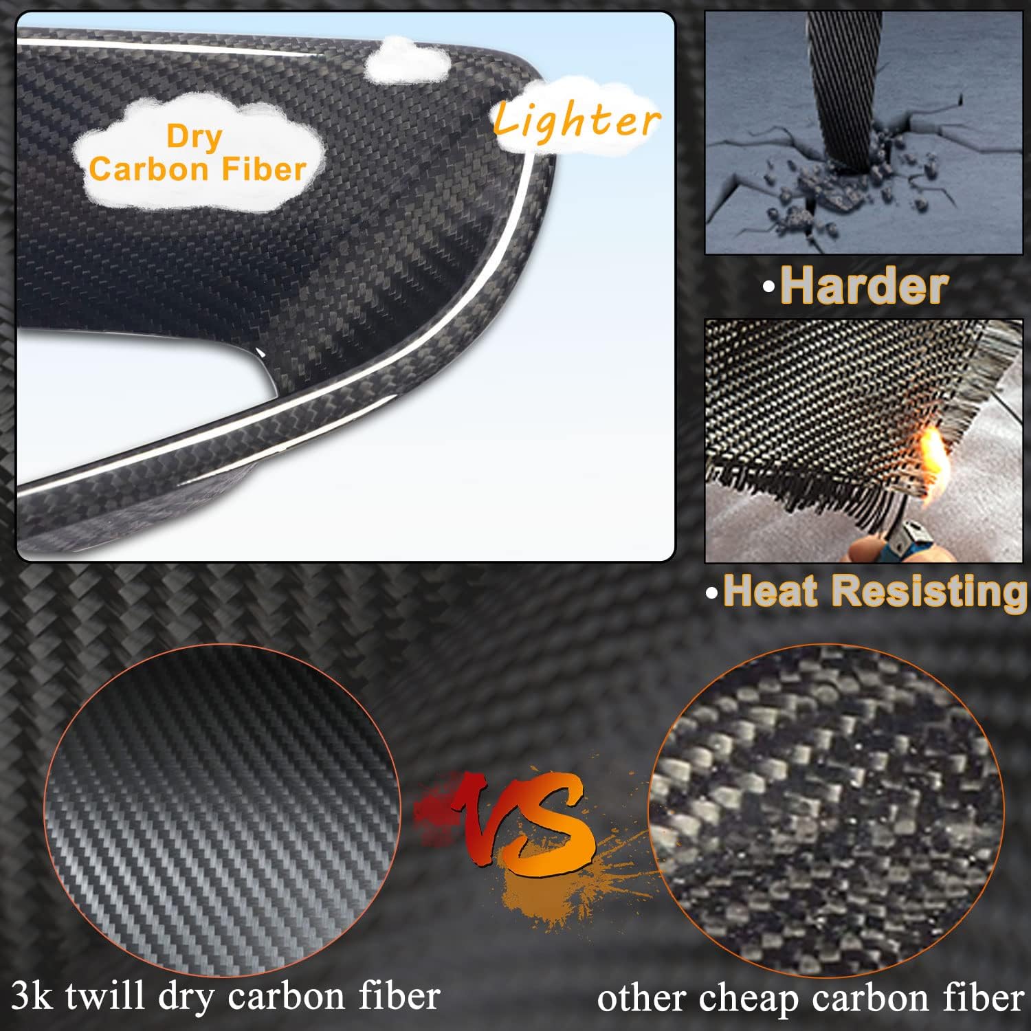 Dry Carbon Fiber Side Fender Vent Trims Fits for Porsche 911 991 Turbo S 2-Door 2014-2016 Side Air Intake Scoops Vent Cover