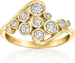 Ross-Simons 0.50 ct. t.w. Bezel-Set Diamond Multi-Row Ring in 14kt Yellow Gold