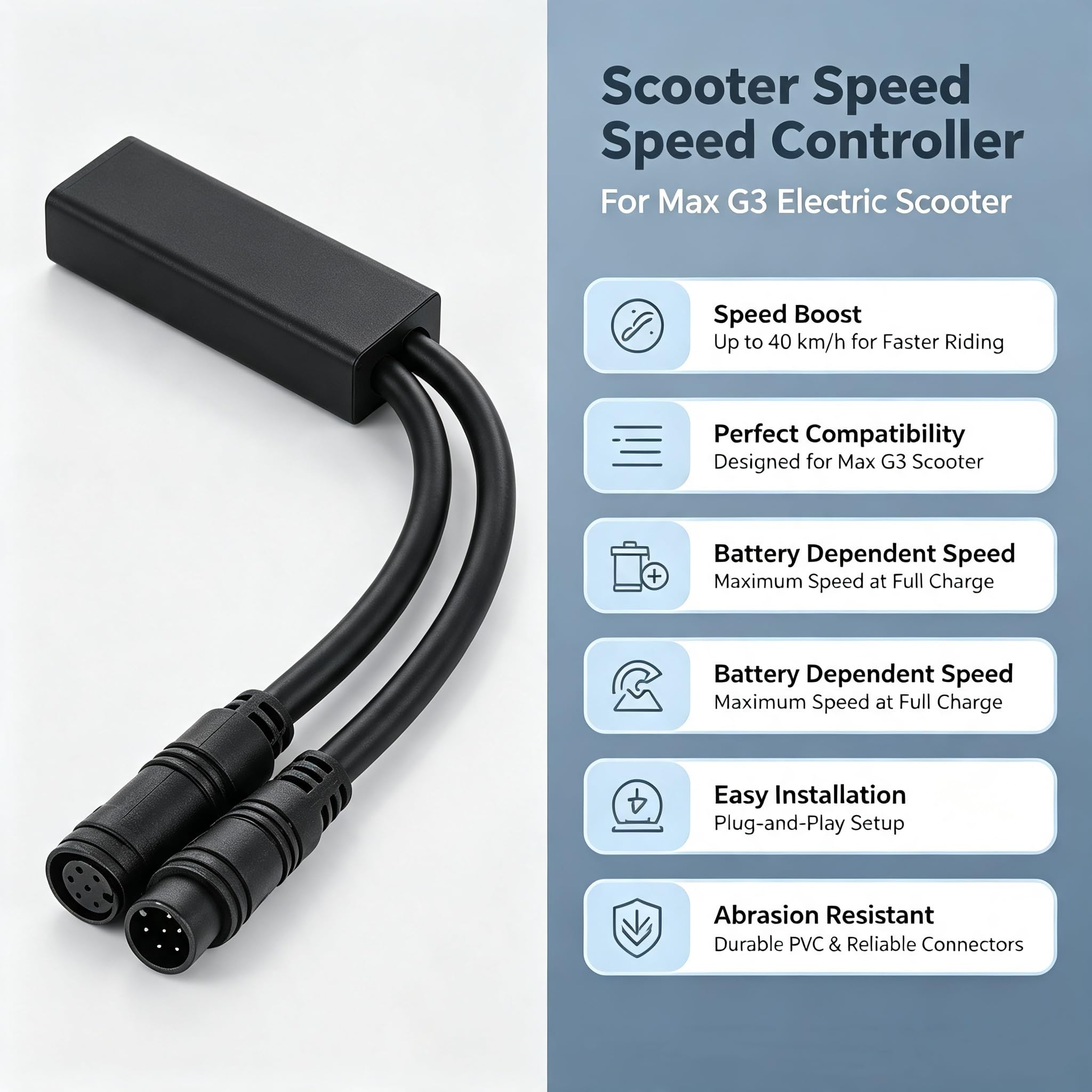 Speed Booster Kabel für Ninebot Max G3 Elektroroller Einstellbarer Controller Speed Tuning Modul bis zu 40Km/h Spielen mit abriebfesten Steckern