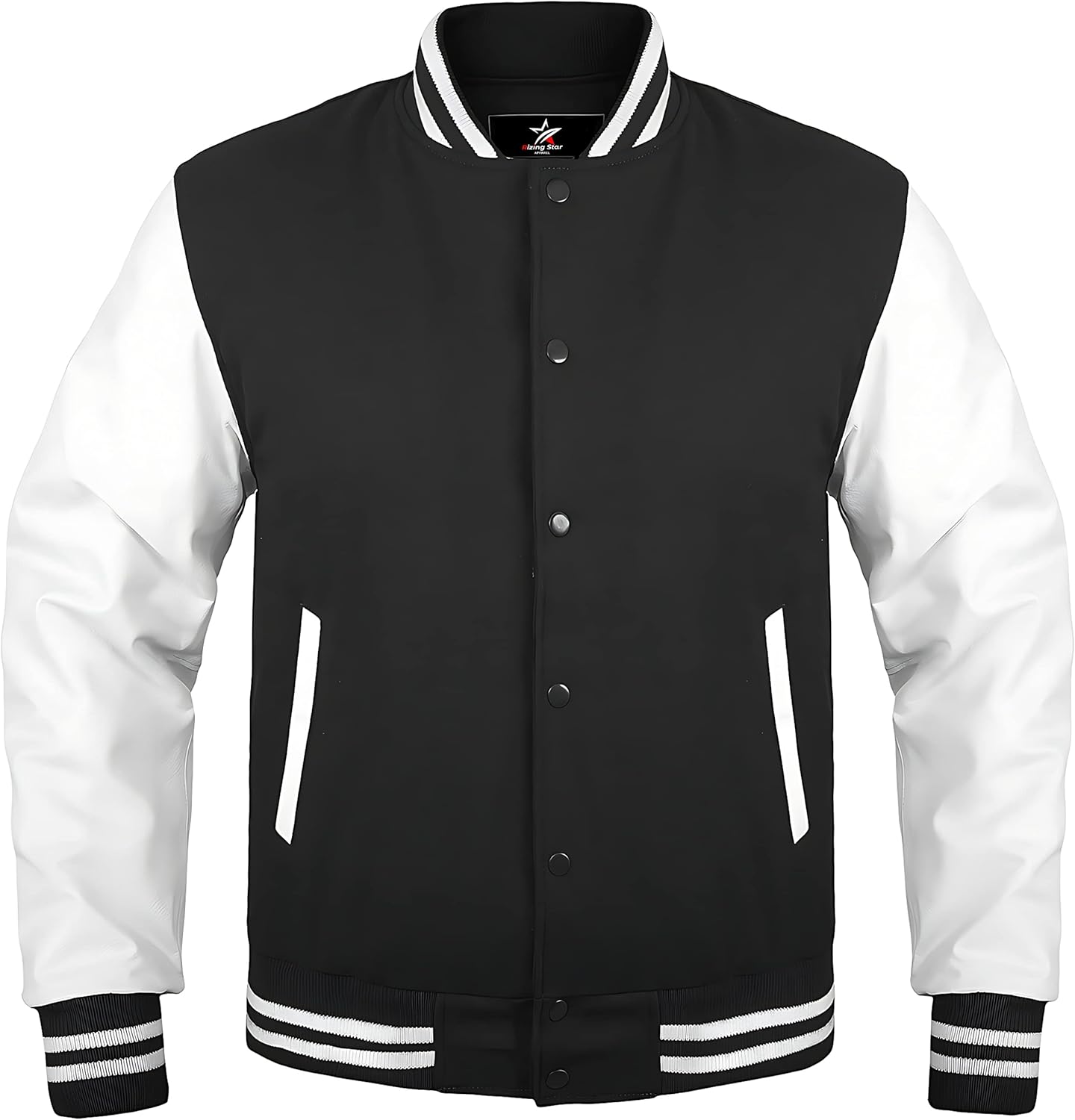 RIZING STAR Bomber Varsity Jacket Letterman Baseball Jacket School College Wool Body and Cowhide Leather Sleeves XS - 4XL