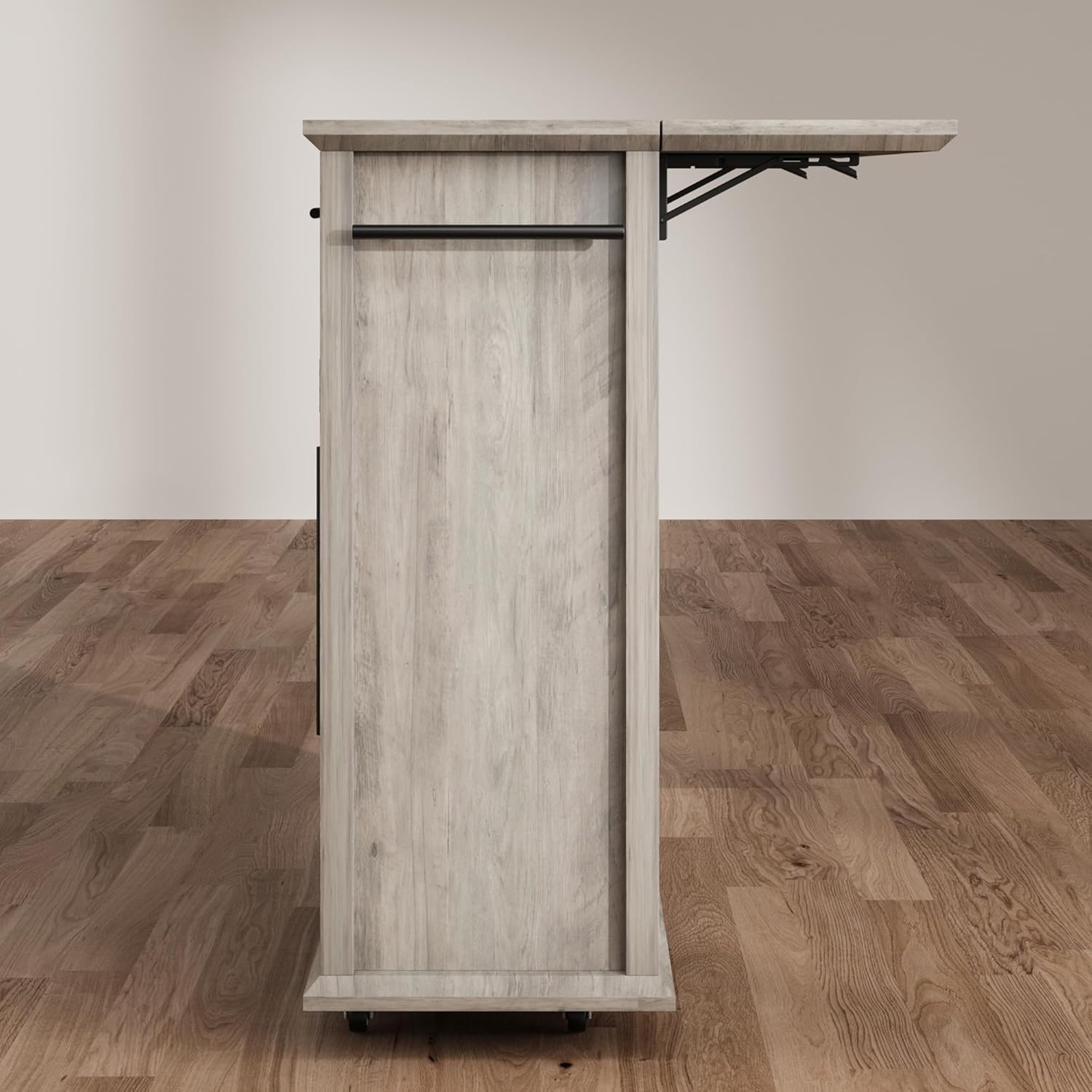 CABIHOME Kitchen Island with Storage, 41'' Storage Island with Drawer, Open Shelf and Door Cabinet, Rolling Cart with Adjustable Shelves for Kitchen & Dining Room, Gray