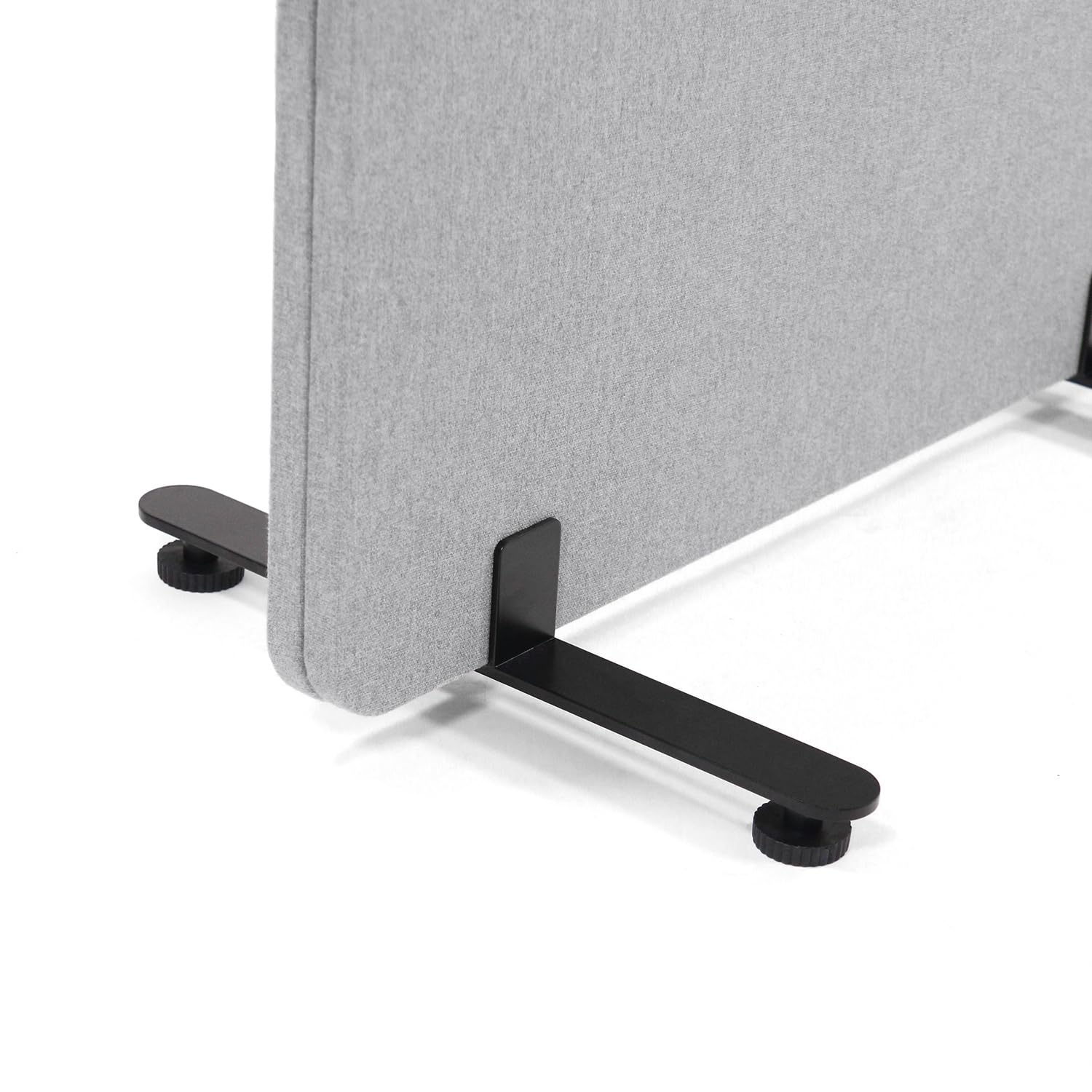 hjh OFFICE 891001 Cloison de Séparation Acoustique Mobiles FLEXMIUT 177 x 60 cm, Lot de 2, Paravent avec roulettes et Patins, Tissu Gris Clair