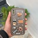 Pikkme Bumper Case for iPhone X/Xs | Cute Fun Cartoon 3D Bear Silicone Full Body Protection Back Cover (Brown) gallery image