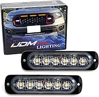 Vista 10 de iJDMTOY Súper delgado Kit de Iluminación de Marcha Diurna/Iluminación Auxiliar de Conducción de 6 LED de Montaje Empotrado Compatible con Parrilla