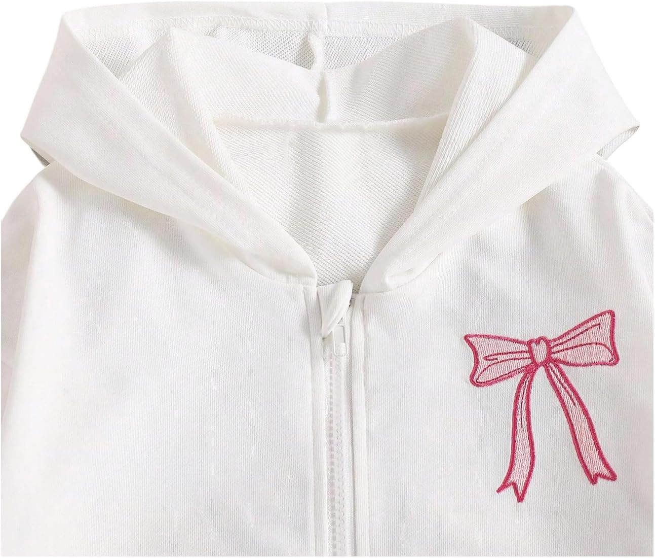 SOLY HUX Girl's Graphic Zip Up Hoodie Sweatshirt Cute Bow Long Sleeve Hooded Casual Jacket - Image 3