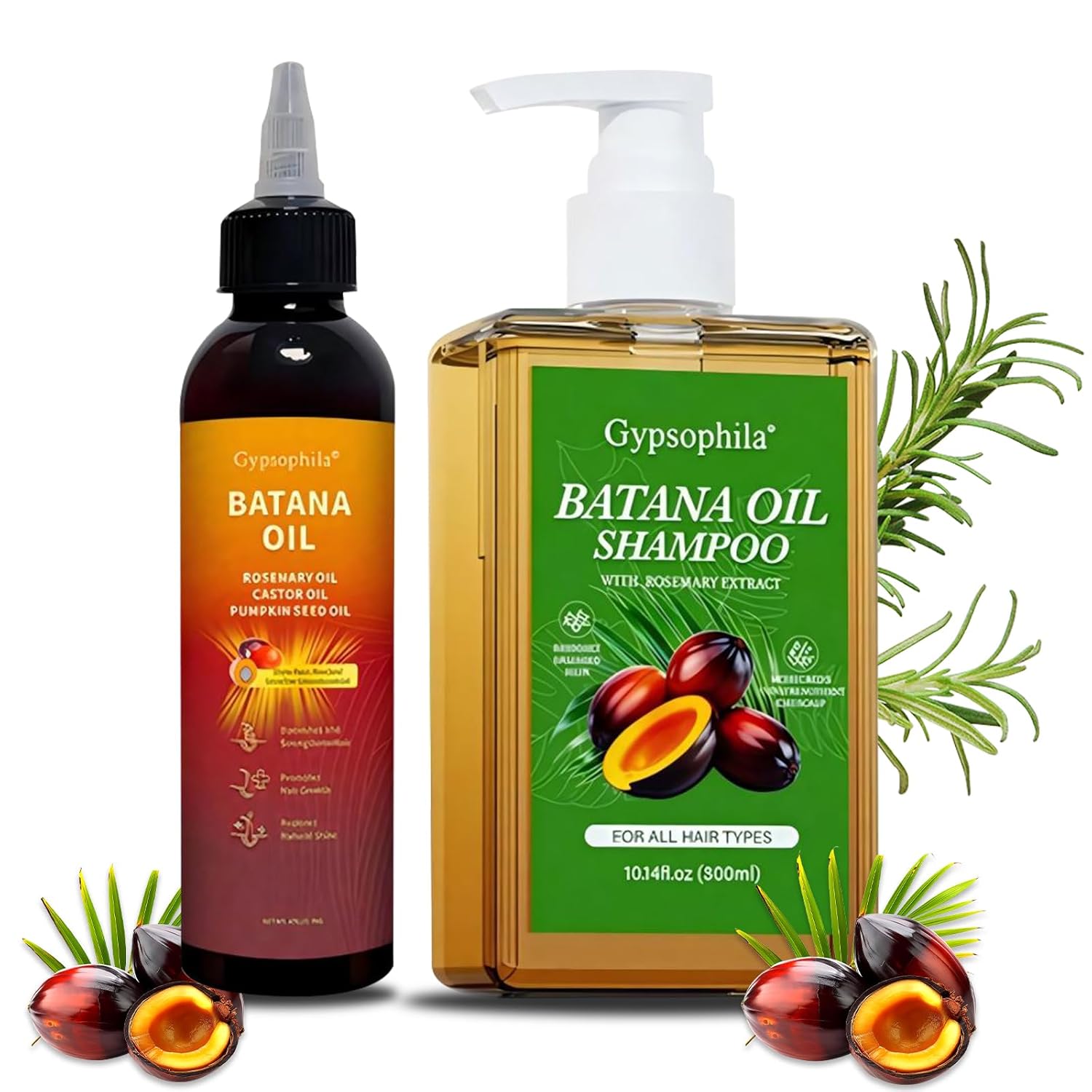 Umex Batana Oil Hair Care Set – Nourishing Shampoo & 4-in-1 Hair Oil – Rosemary, Castor & Pumpkin Seed Oils – Hair Growth Support, Strengthening & Deep Clean – For All Hair Types