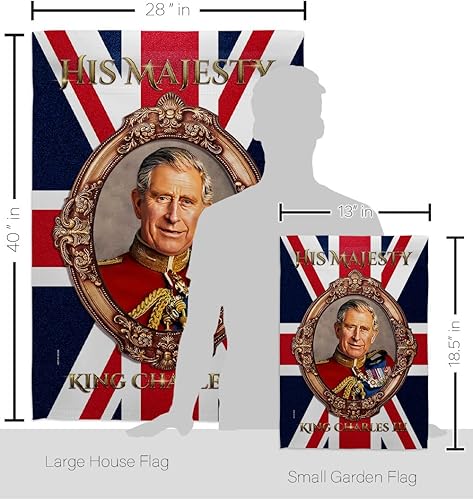 Miniatura 2 de Letrero con texto en inglés «His Majesty King Charles III», decoración de pared, para habitación, patio, porche, jardín, tapiz para interiores y