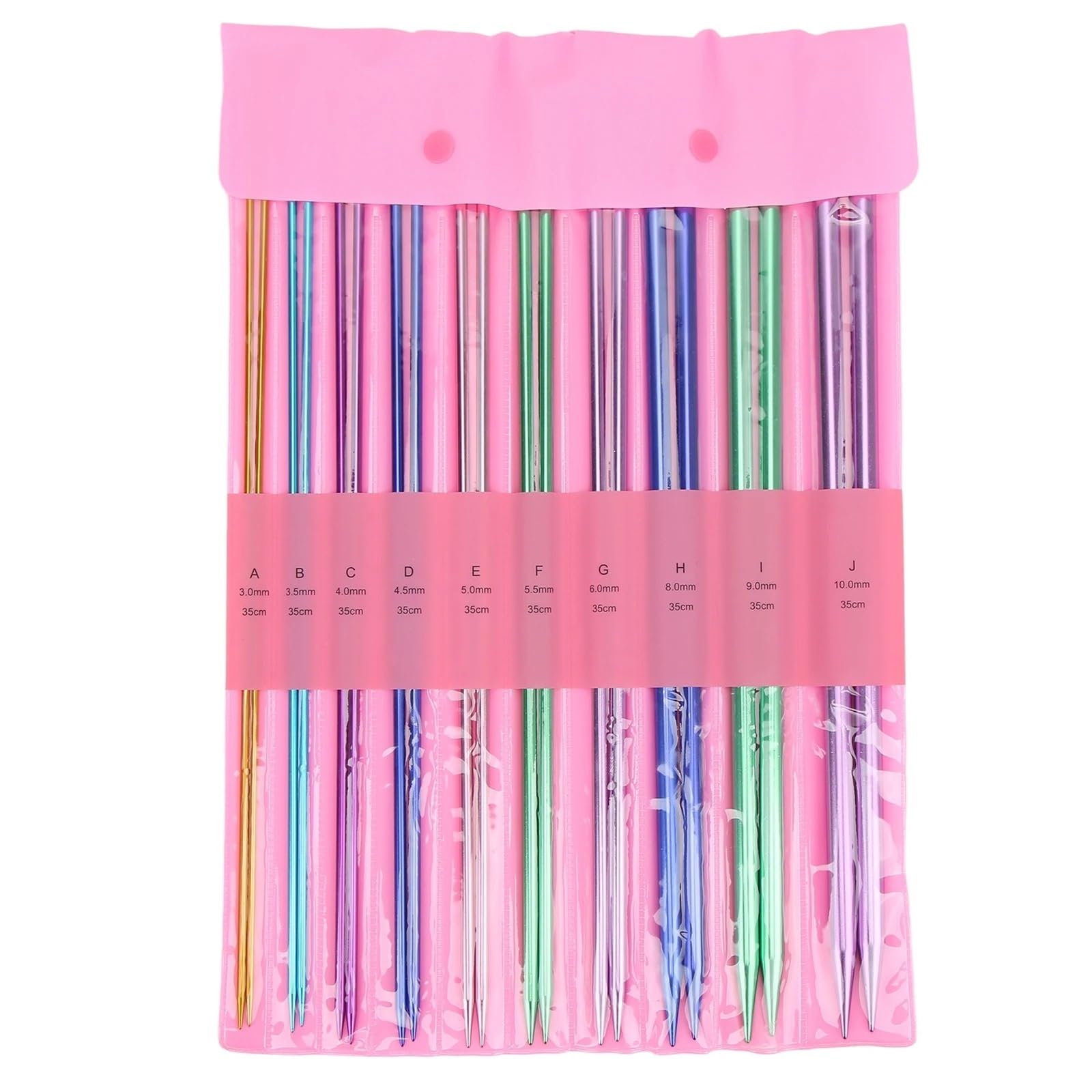 10 pares de agujas tejer aluminio, Color súper largo, DIY, bufanda for Jersey, aguja una sola punta, conjunto punto suéter Aguja de tejer
