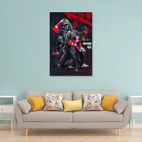 Miniatura 2 de GAGALU Elly De La Cruz - Póster impreso en lienzo de béisbol, arte de pared para decoración de oficina en casa, pintura #5916, sin marco, 12 x 18