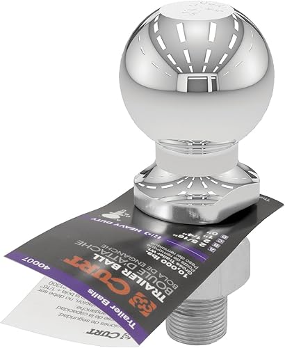 Miniatura 6 de CURT 40007 Bola de enganche cromada para remolque, 10,000 libras, 2-516 pulgadas de diámetro, 1 vástago de 2-14 pulgadas
