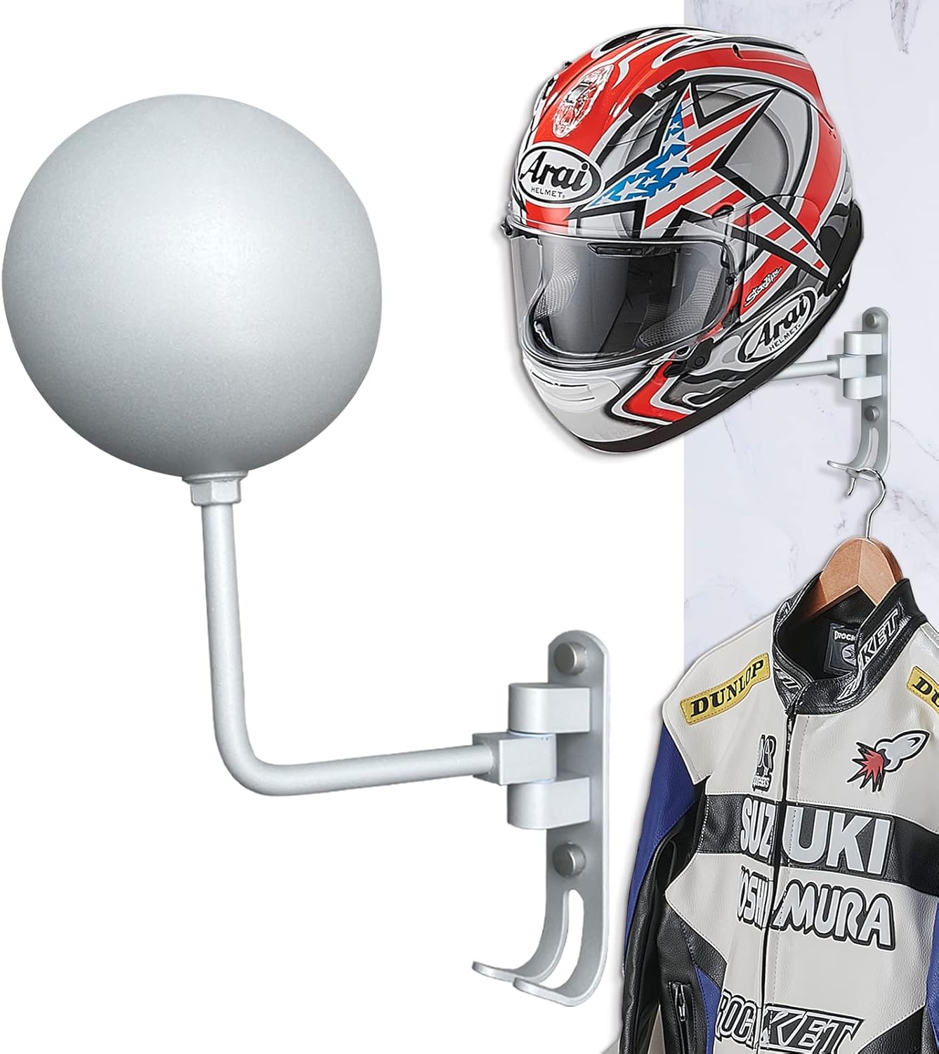 Product image of Motorcycle helmet rack, helmet holder wall Mount helmet stand with Hooks, Motorcycle Accessories Helmet Hanger Helmet accessories