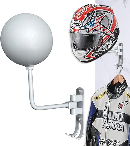 Soporte para casco de motocicleta, soporte de pared para casco de motocicleta, ganchos para casco de rotación de 180 grados, accesorios de