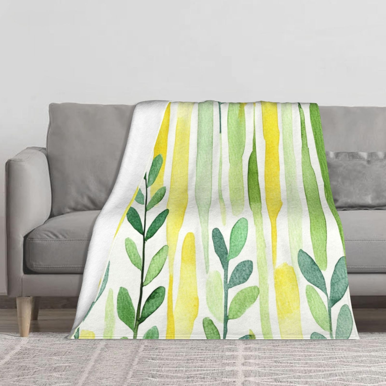 Couverture cadeau bébé en flanelle douce imprimé aquarelle pour naissance et fête