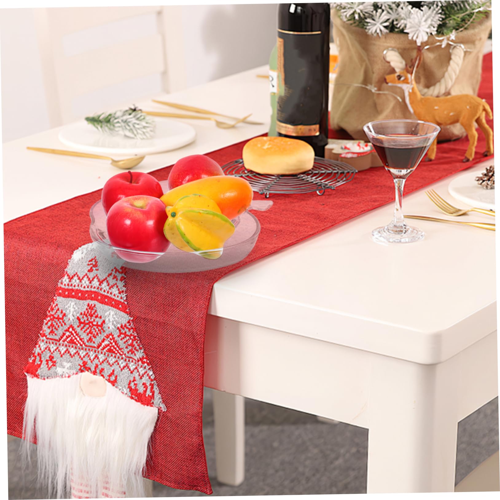 Bol Verre Transparent Forme de Pomme pour Fruits et Bonbons Plateau Compartimenté pour Desserts et Apéritifs Service Polyvalent pour Noël et Décorations Festives
