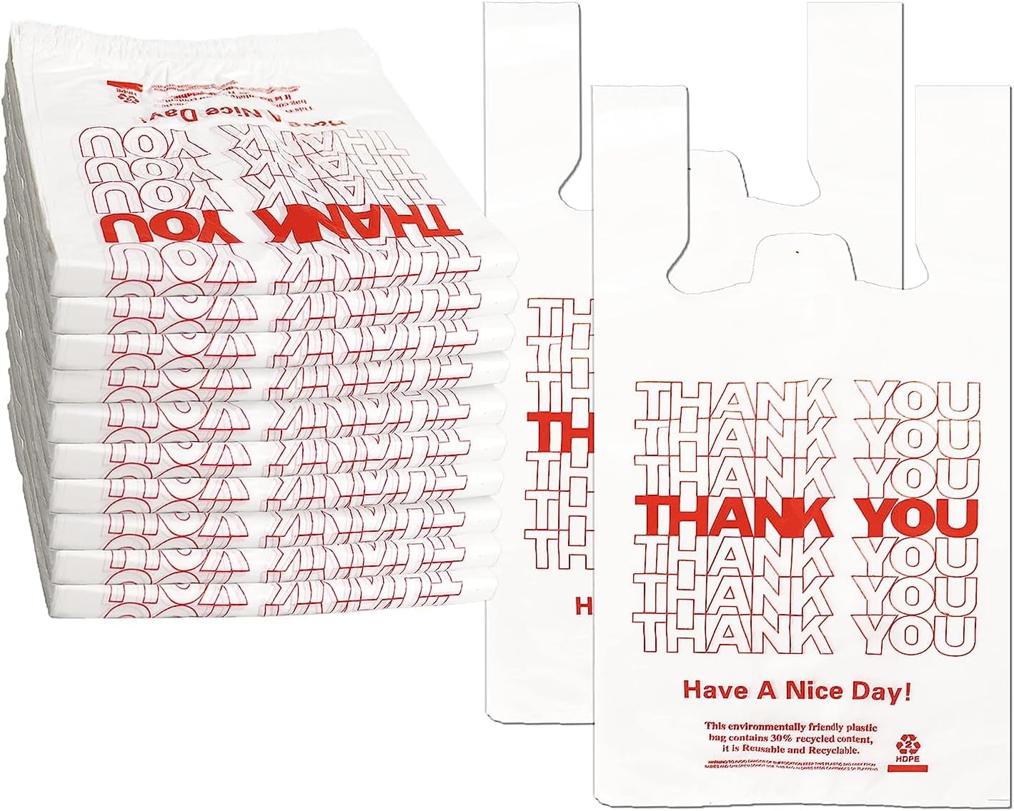 Grocery Bags Plastic Thank You Plastic Bags 18 Microns 400 Count