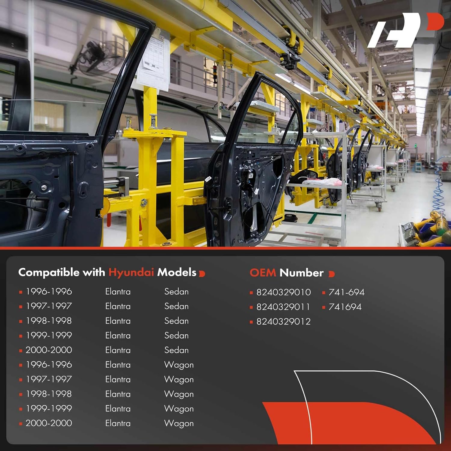 A-Premium Power Window Regulator with Motor Compatible with Hyundai Elantra 1996-2000 Front Left Driver Side