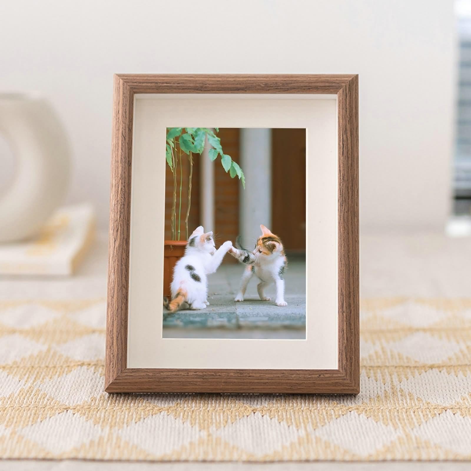 Home - Marco de fotos horizontal, rectangular, para mesa y pared, tablero DM, 7 x 12 pulgadas
