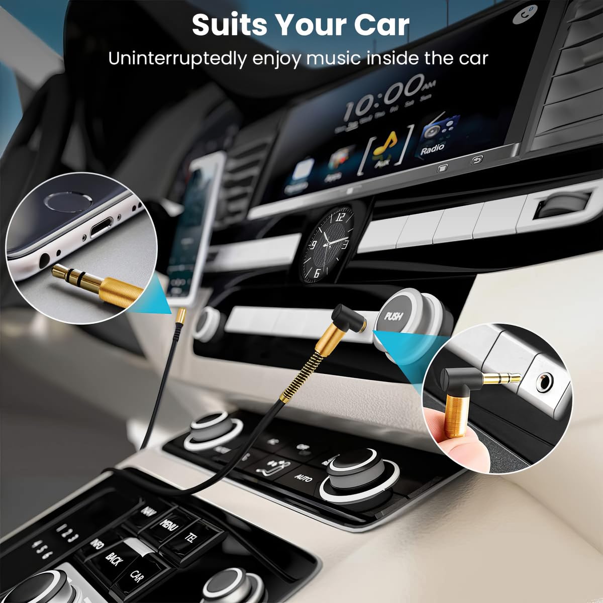 CAVO AUSILIARIO AUX 3,5 Mm Cavo Audio Stereo Maschio IPhone 6 - Foto 2