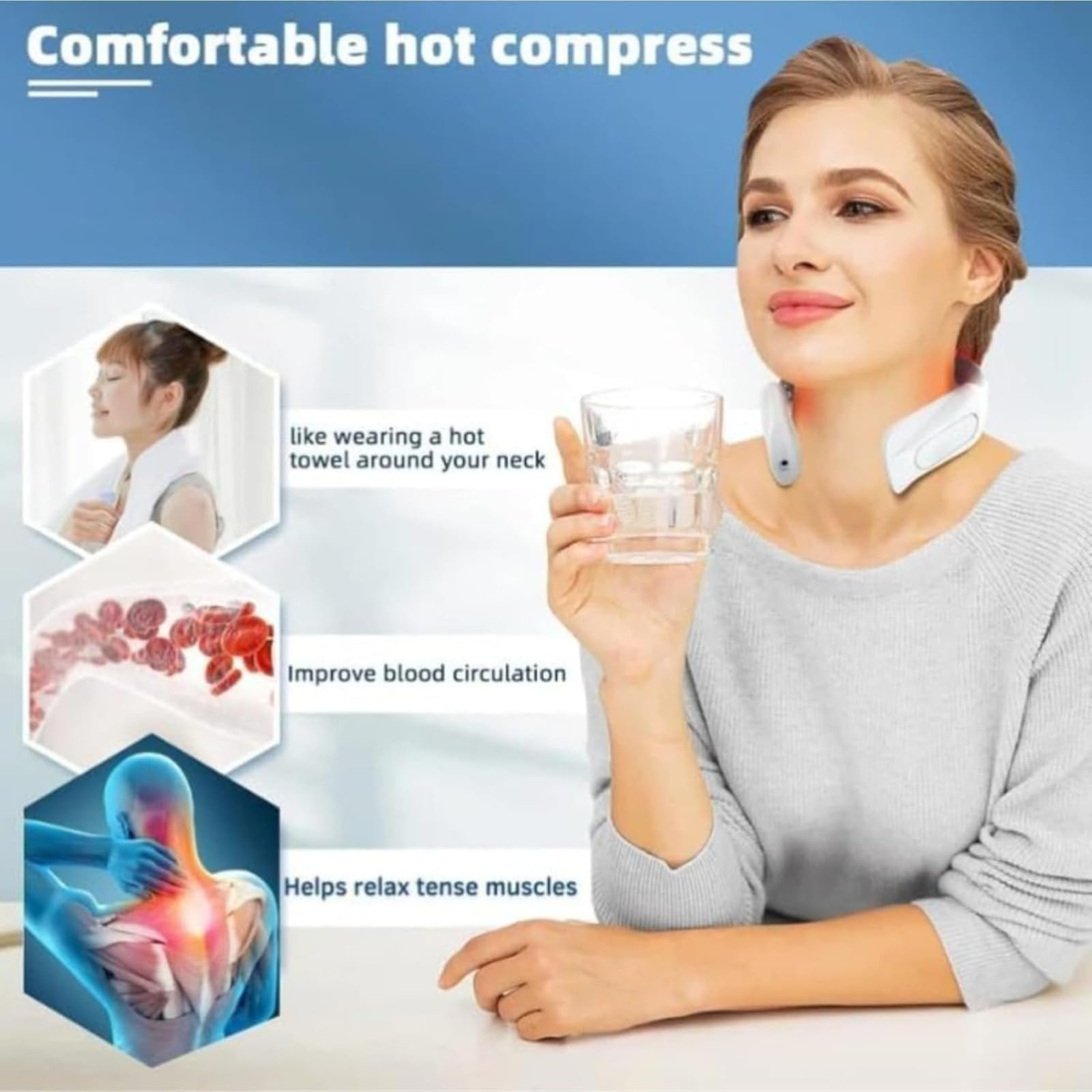 Massager de cuello, neuropulse 2.0 neck massager, with 4 Heated Heads, Promotes Muscle Relaxation and Improves Sleep Quality,aparato de masaje cervical. masajeador de cuello