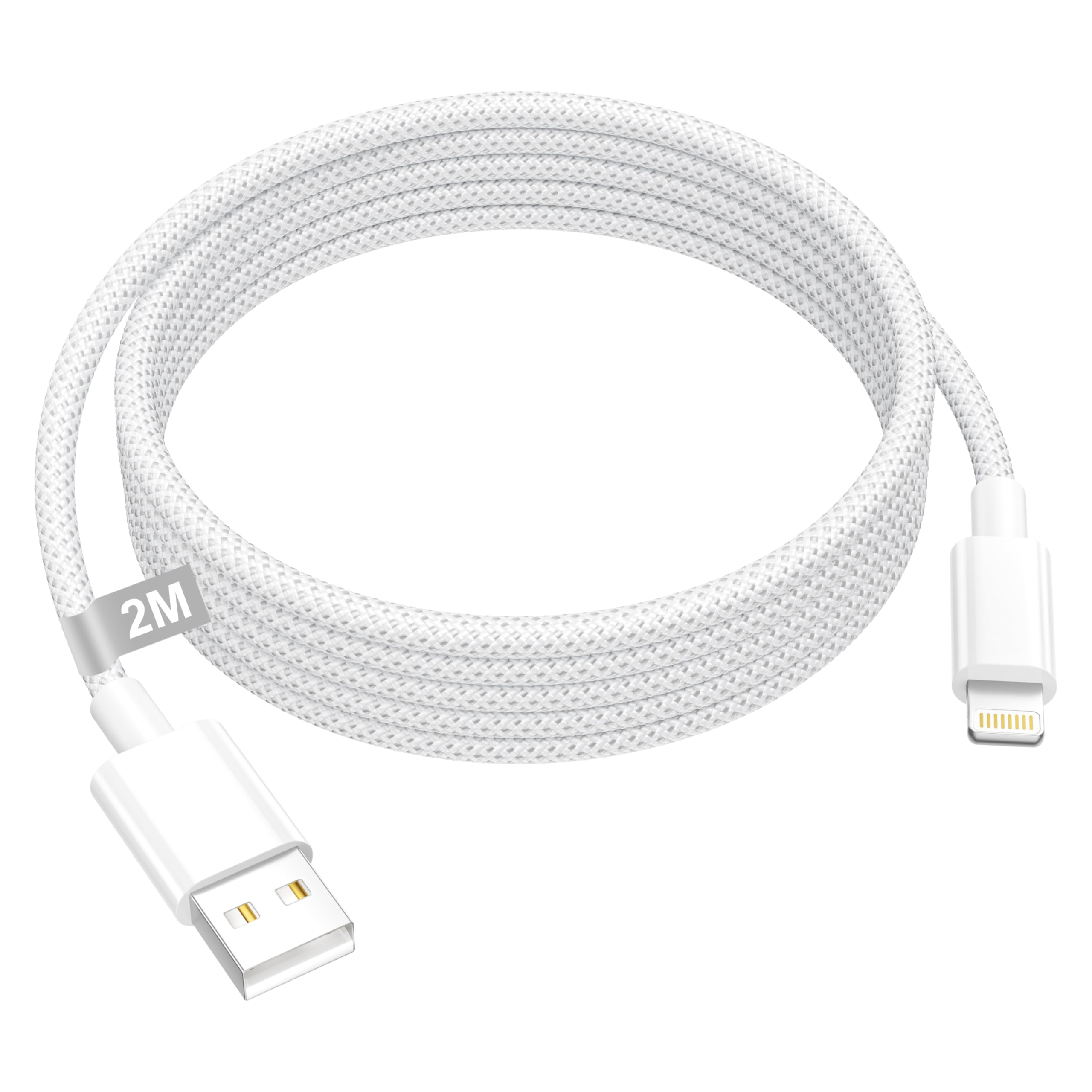 iPhone Ladekabel [Apple MFi Zertifiziert], Lightning Kabel 2M Lang Ladekabel iPhone Schnellladekabel Nylon USB Lightning Kabel Apple ladekabel für iPhone 14 13 12 11 Pro Max/Mini/XS/8/7/6/5/SE, iPad