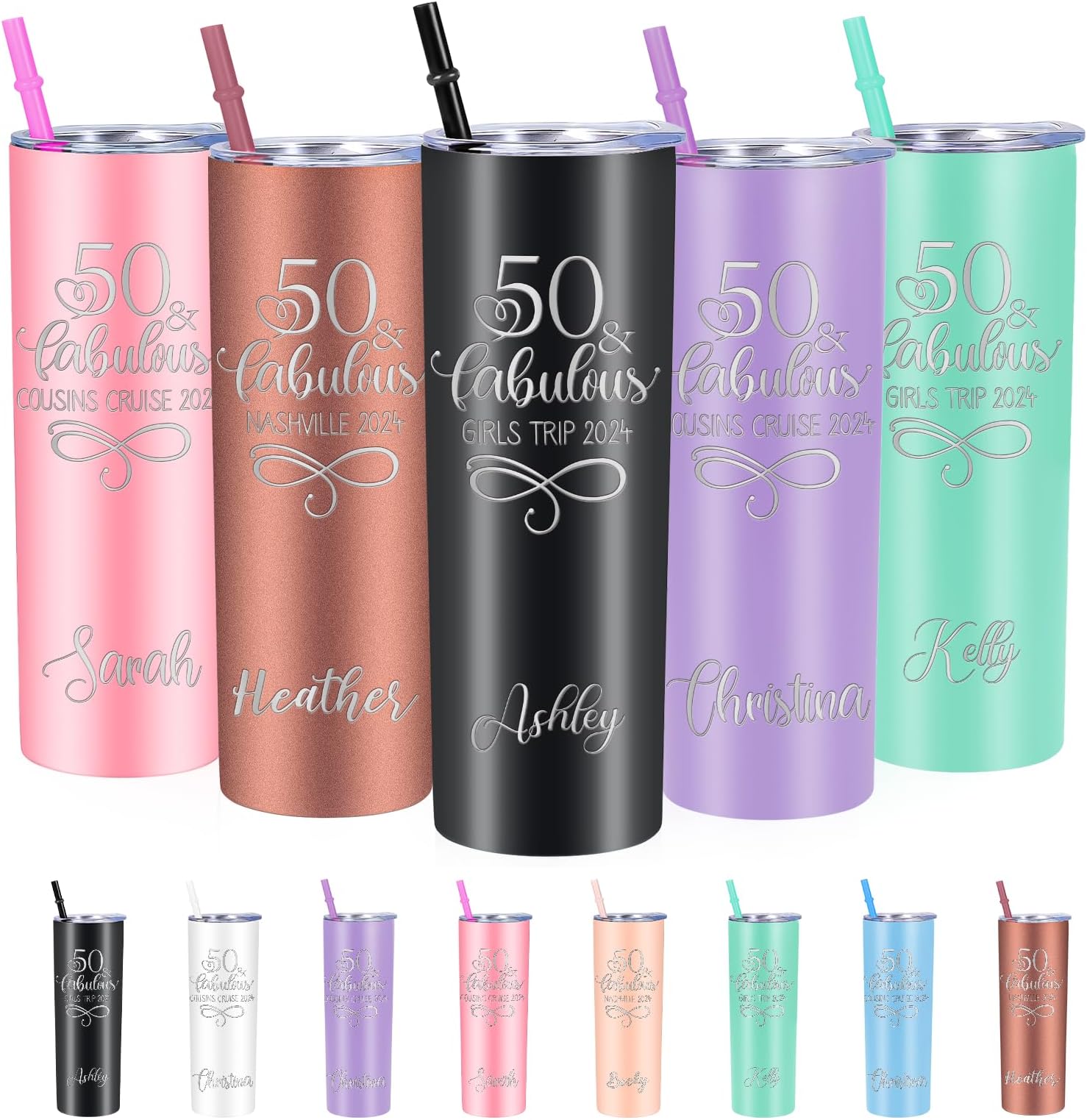 Amazon.com | Personalized Birthday Trip Tumbler Laser Engraved 20 oz ...