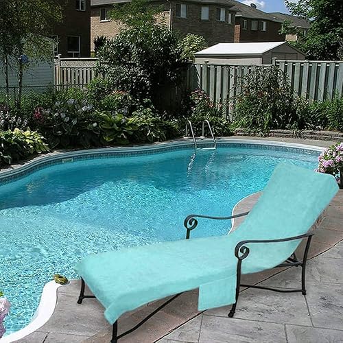Miniatura 2 de Funda para tumbona lateral de piscina de 35.27 oz, funda para silla de piscina, funda para silla de patio, con respaldo deslizante de 10 pulgadas y
