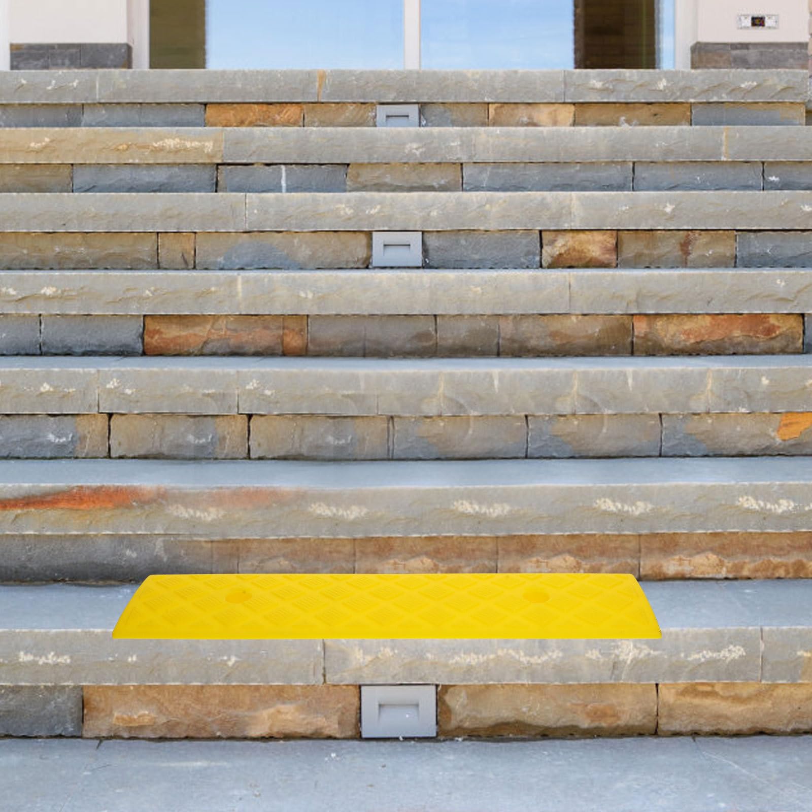 Operitacx Tappetino in Plastica Giallo 2 Pezzi 50x13cm per Biciclette e Mobili Ruote Resistente All'usura e Danni per Casa e Lavoro