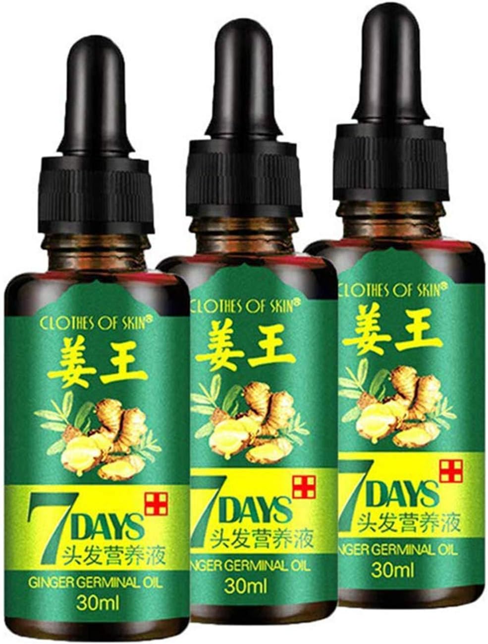 3 PCS Ginger Hair Germinal Essential Oil 30ml by alkcam
