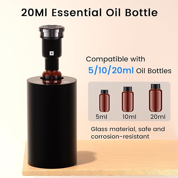 Diffuserlove Waterless Diffuser Essential Oil Diffusers Portable Car Aromatherapy Diffuser Travel Cordless Air Diffuser for Home Rechargeable Scent Machine Blue