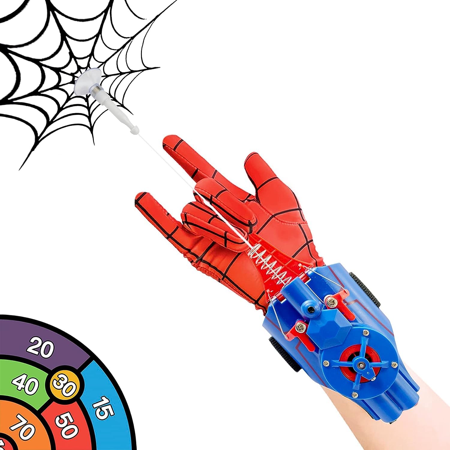 Lonyiabbi Spider Web Shooter Spider Web Launcher- 9.4ft Automatic Rope Launcher with USB Charging - Superhero Role-Play Toy for Children