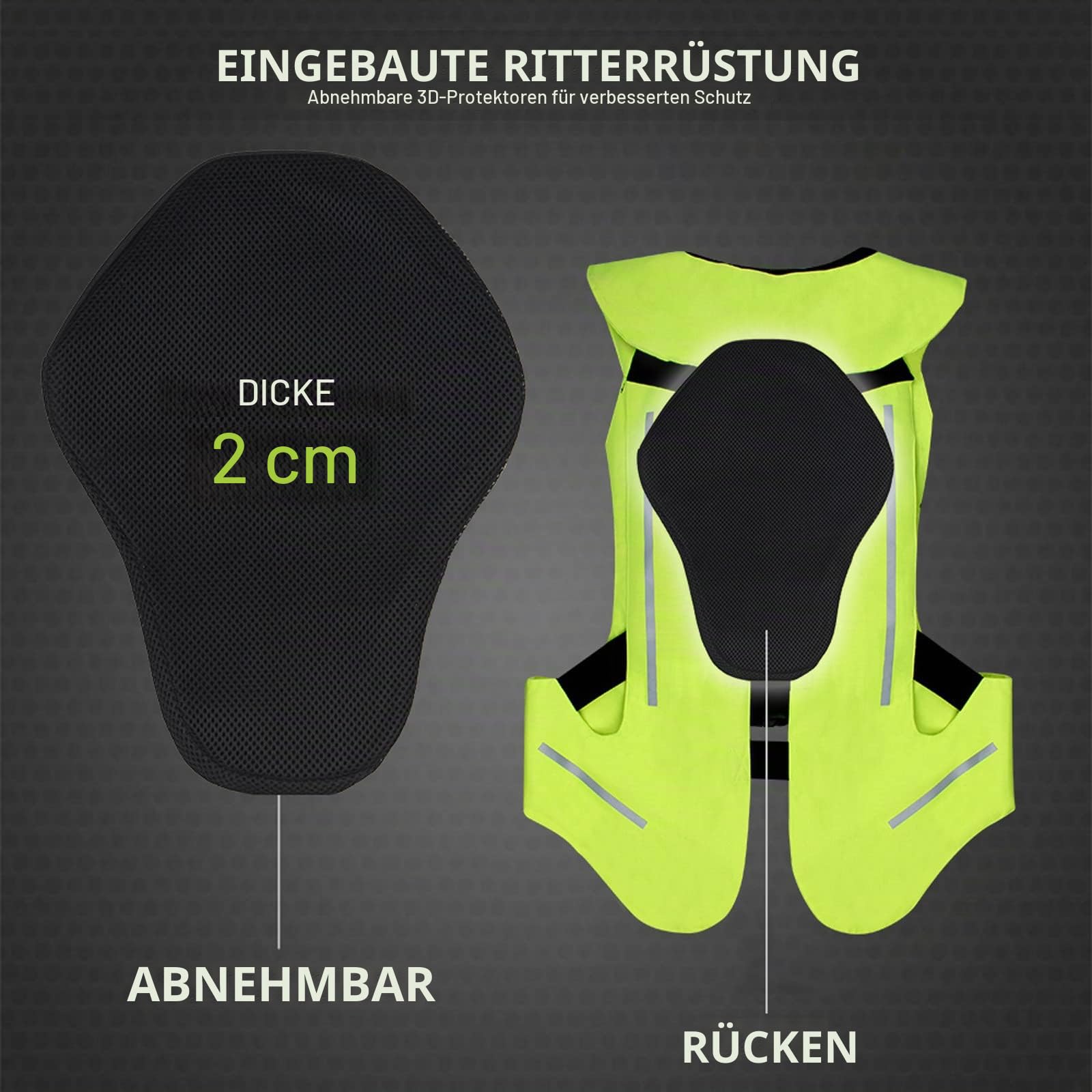 Motorradjacke Airbag Weste für Racing Riding - Motocross Airnest System Protector in Black-M