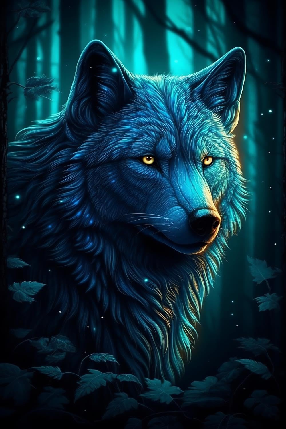 Compr Wolf Diamond Painting Art Kits for Adults Paint by Diamond Kit Round Embroidery Full Drill Gems Painting with Diamonds for Gift Wall Decor 12x18 inch