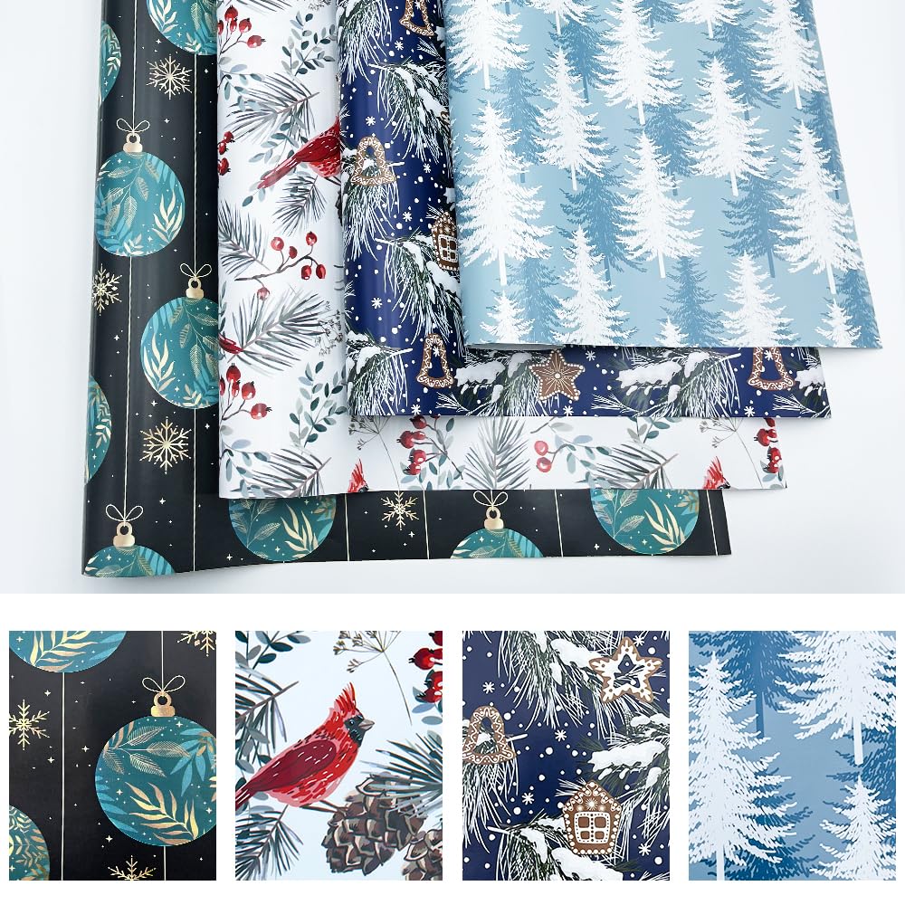 Set Carta Regalo Kraft 4 Rotoli 43x3m Con Nastri Biadesivo, Corda Iuta E 20 Etichette – Perfetto Per Confezioni Regalo