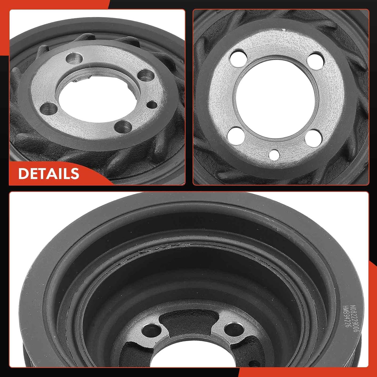 A-Premium Engine Harmonic Balancer Crankshaft Pulley Compatible with Chrysler Sebring 2001-2005 & Mitsubishi Eclipse 2000-2005, Galant 1998-2003 & Dodge Stratus 2001-2005, 2.4L, Replace# MD376055