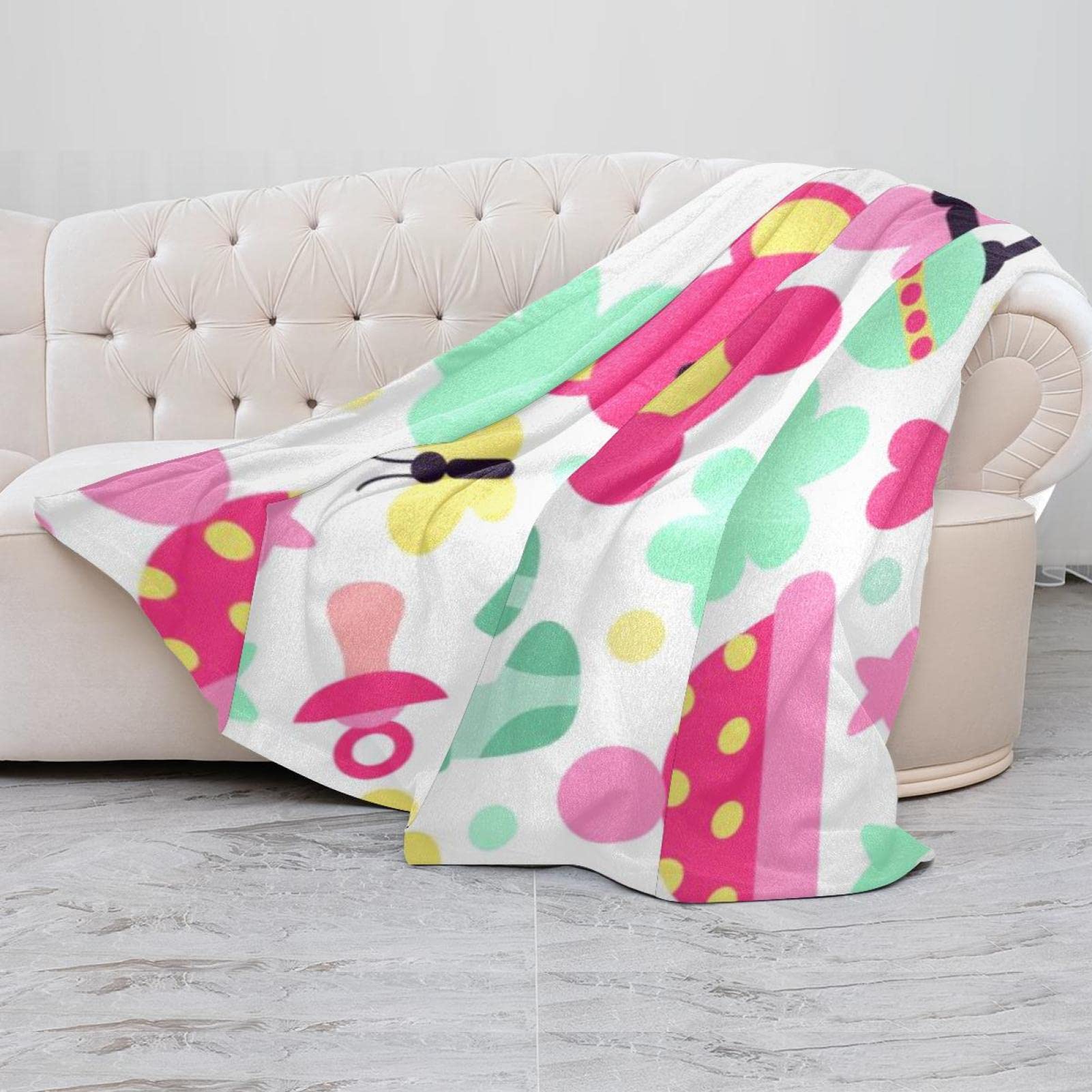 Fleece-Überwurfdecke, superweich, luxuriös, Baby-Socken