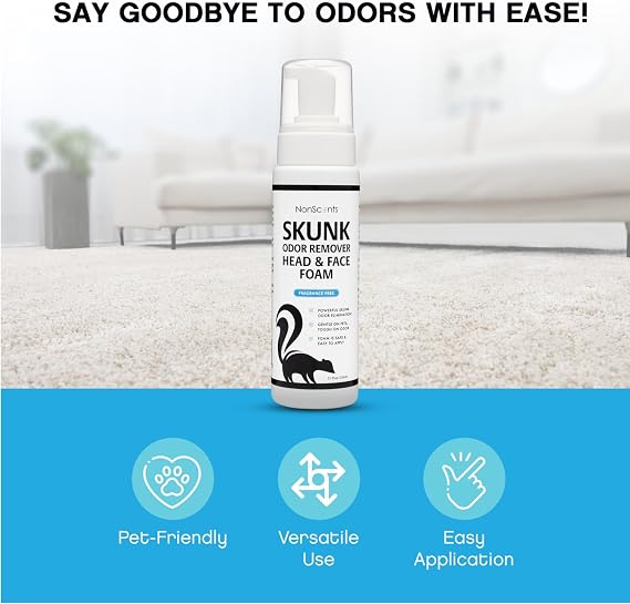 NonScents Skunk Odor Remover Head & Face Foam - Skunk Odor from Pets