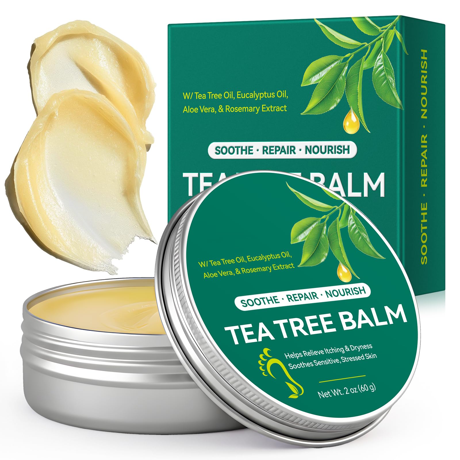 Crema De Pies Aceite De Árbol De Té Para Piel Seca Pies Agrietados,Tacones,Dedos De Los Pies Y Callos,Pie De Atleta,Olor,Piel Dura Y Áspera,Bálsamo E Hidratante Para Pies Suaves,Lisos Confort Duradero - 3