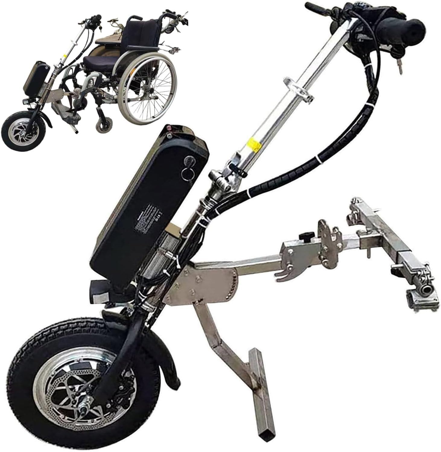 Kit de conversión de silla de ruedas eléctrica de 500 W, accesorio de ciclo manual, batería de 48 V, 15 Ah/17 Ah, alcance 60/70 km