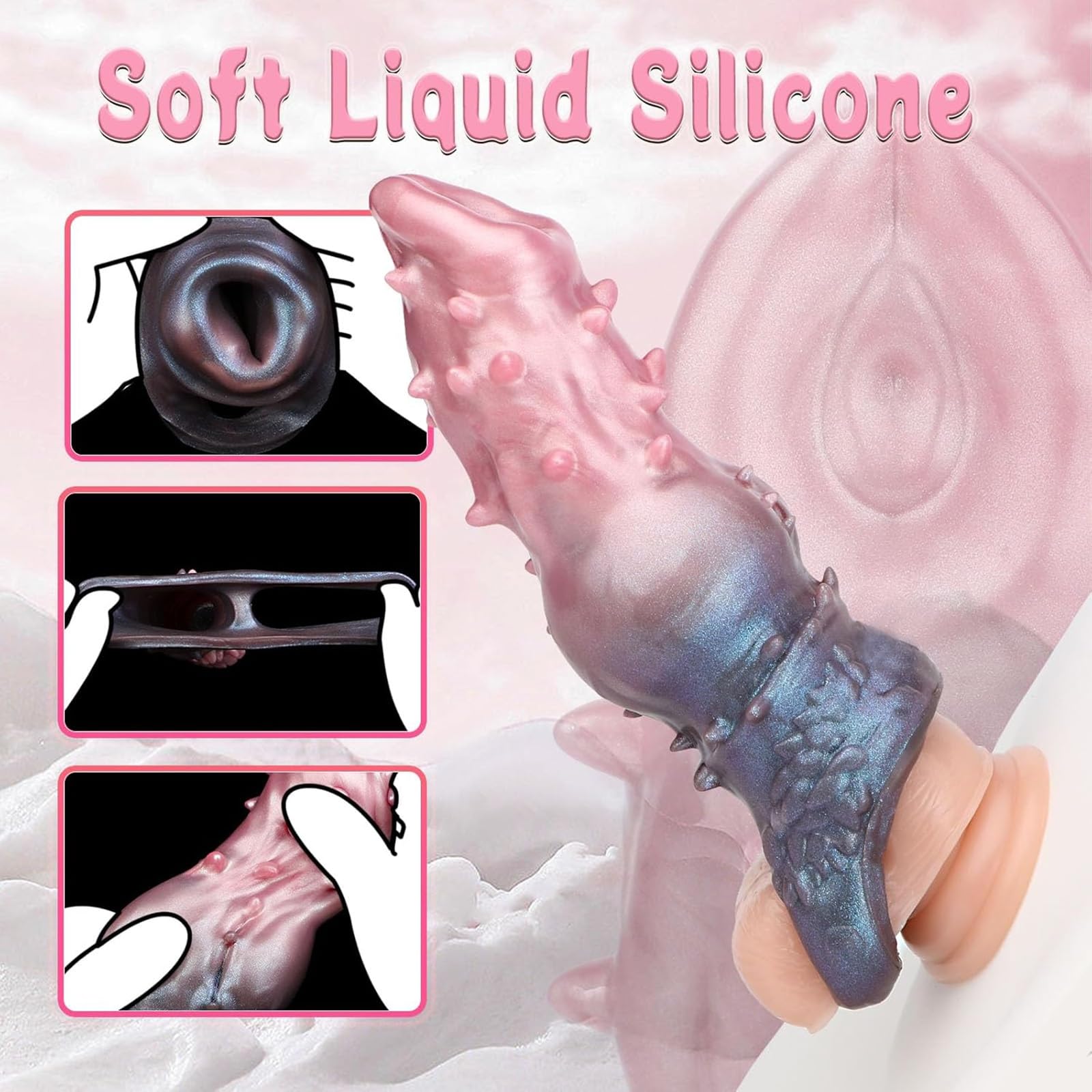 Manica for pene mostro, manica for pene cani fantasy | Preservativo morbido a spillo con anello in silicone, guaina riutilizzabile potenziamento del cazzo in silicone maschile