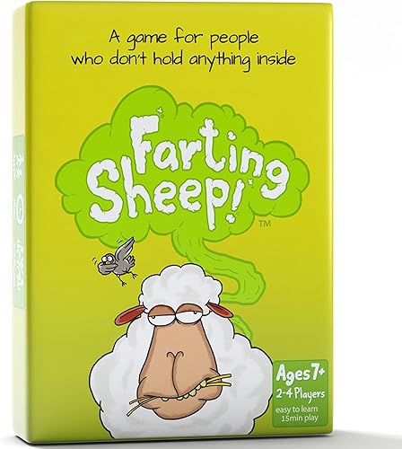 Farting Sheep Divertidos y entretenidos juegos de cartas para adultos, adolescentes, niños y familias, a partir de 7 años. Ideal para noches de