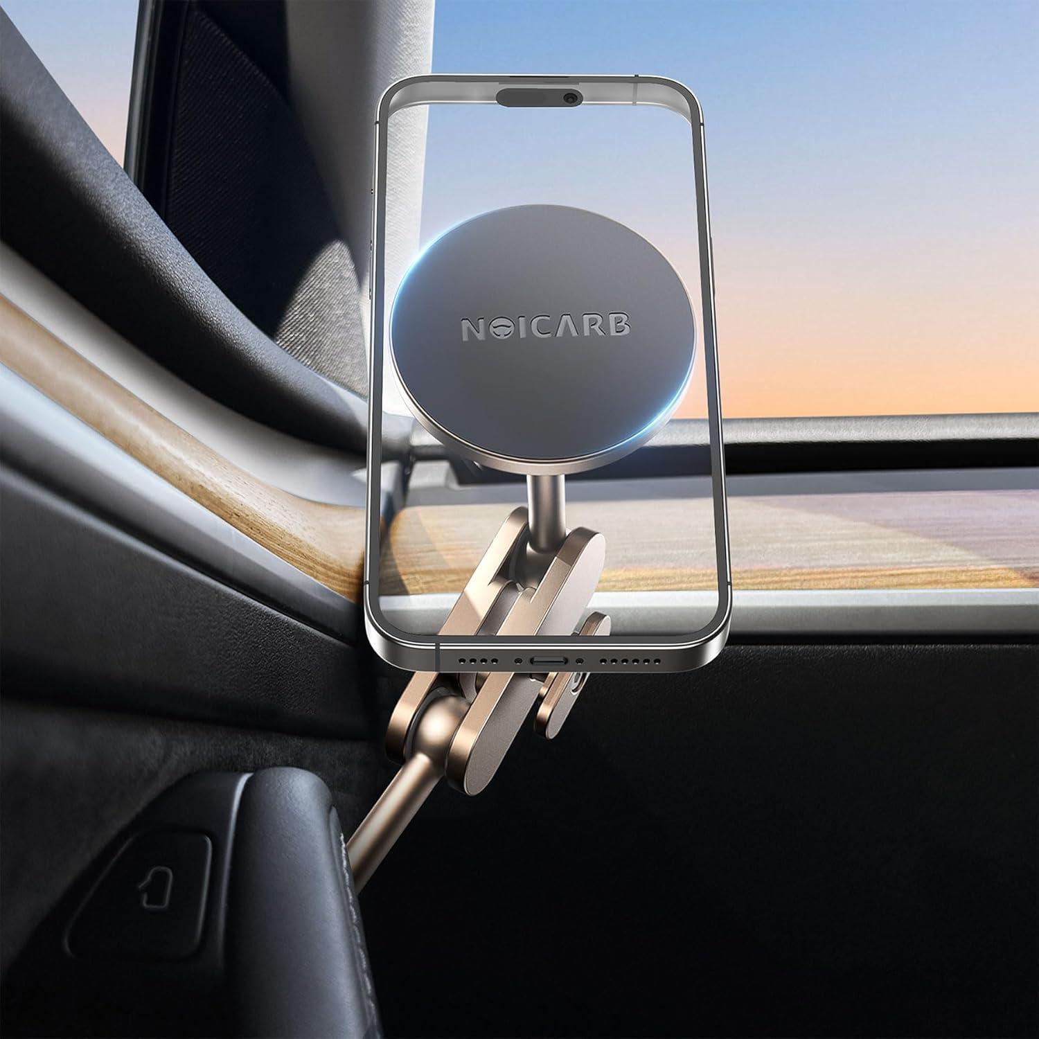 Mag-Safe Door-Install Phone Mount, Compatible with Model Y (2019-2025) & Model 3 (2017-2023), Magnetic Car Phone Holder for iPhone 16/15/14/13/12, for Tesla Accessories Model Y and Model 3
