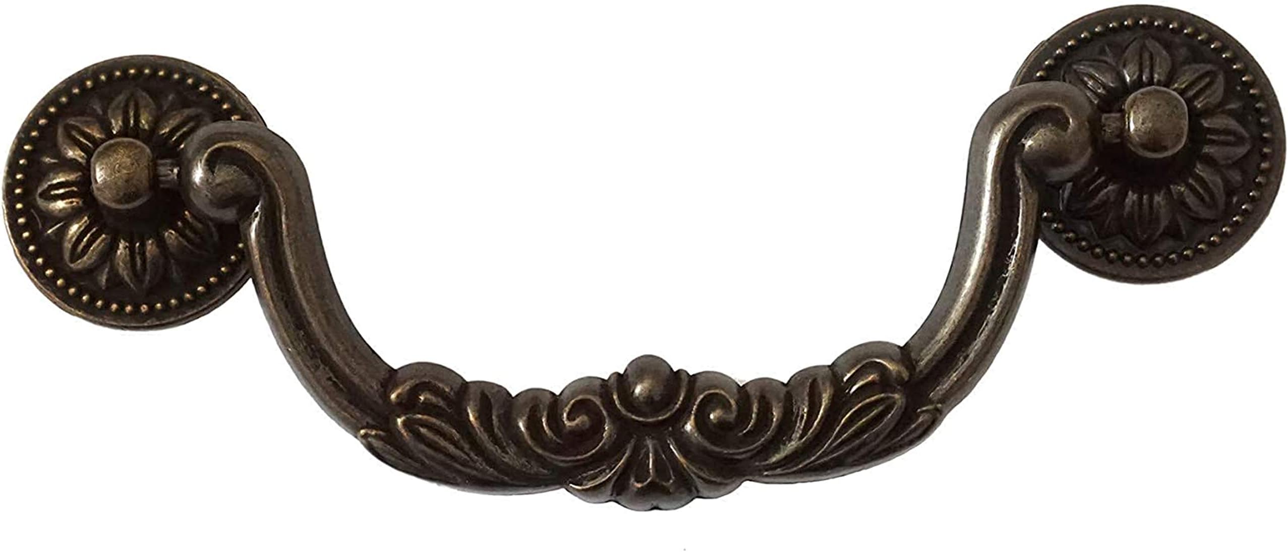 6 Pack LBFEEL 5"(128mm) Centers Vintage Black Drop Bail Drawer Pulls Antique Cupboard Pull Wardrobe Handles Rustic Kitchen Cabinet Knob