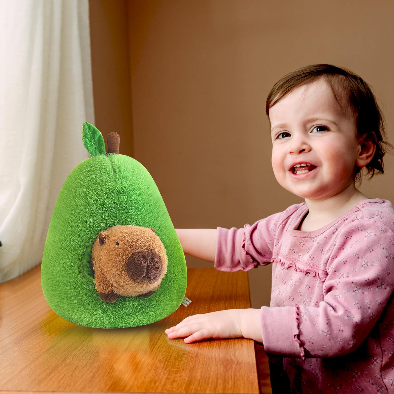 Champracer Capybara Plüschtier Mit Avocado – 35 Cm, Superweich, Abnehmbares Avocado-Kostüm